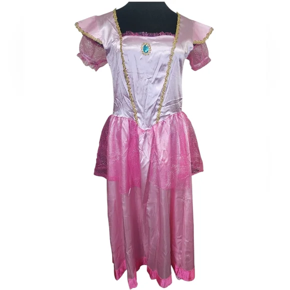 NWOT Womens L Princess Peach Dress Costume - Picture 2 of 11